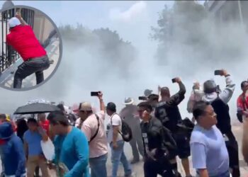 Reportan enfrentamiento afuera de la SEGOB previo a reunión con la CNTE