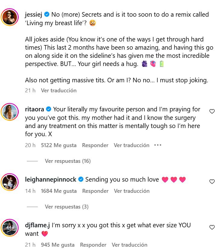 Celebridades demuestran apoyo a Jessie J.