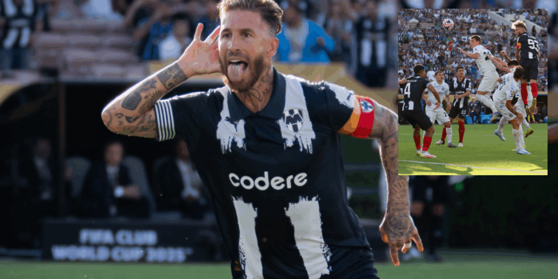 Sergio Ramos reacciona a su gol ante el Inter de Milán.