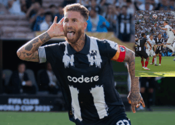 Sergio Ramos reacciona a su gol ante el Inter de Milán.