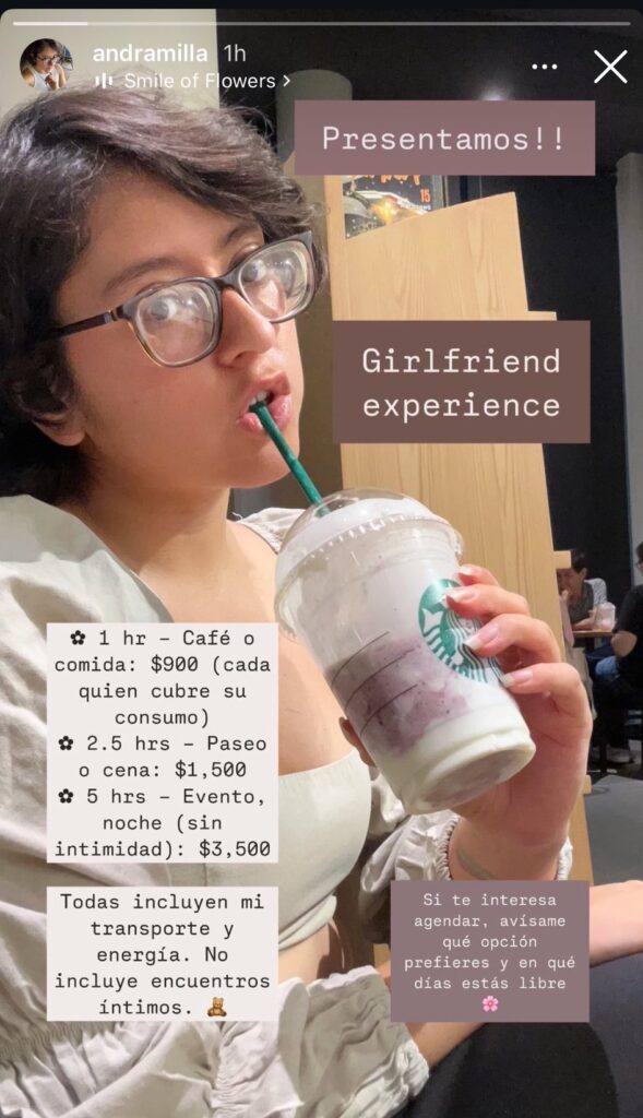 precios de los servicios de acompañamiento de la compañere 