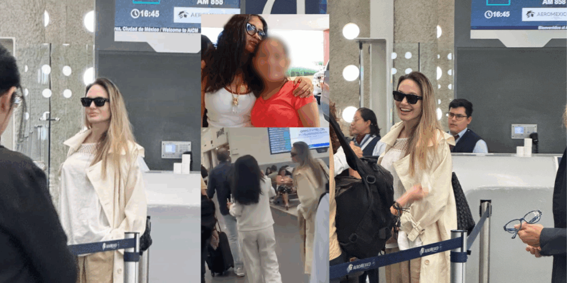 Angelina Jolie y Salma Hayek son captadas en el aeropuerto de Ciudad de México, llegan a Veracruz.
