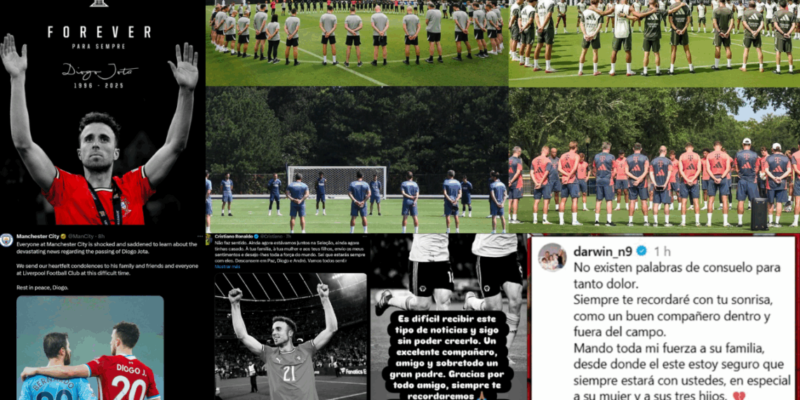 Condolencias de equipos y futbolistas por el fallecimiento de Diogo Jota.