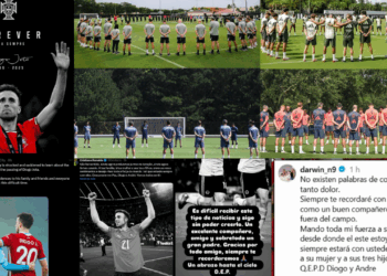 Condolencias de equipos y futbolistas por el fallecimiento de Diogo Jota.