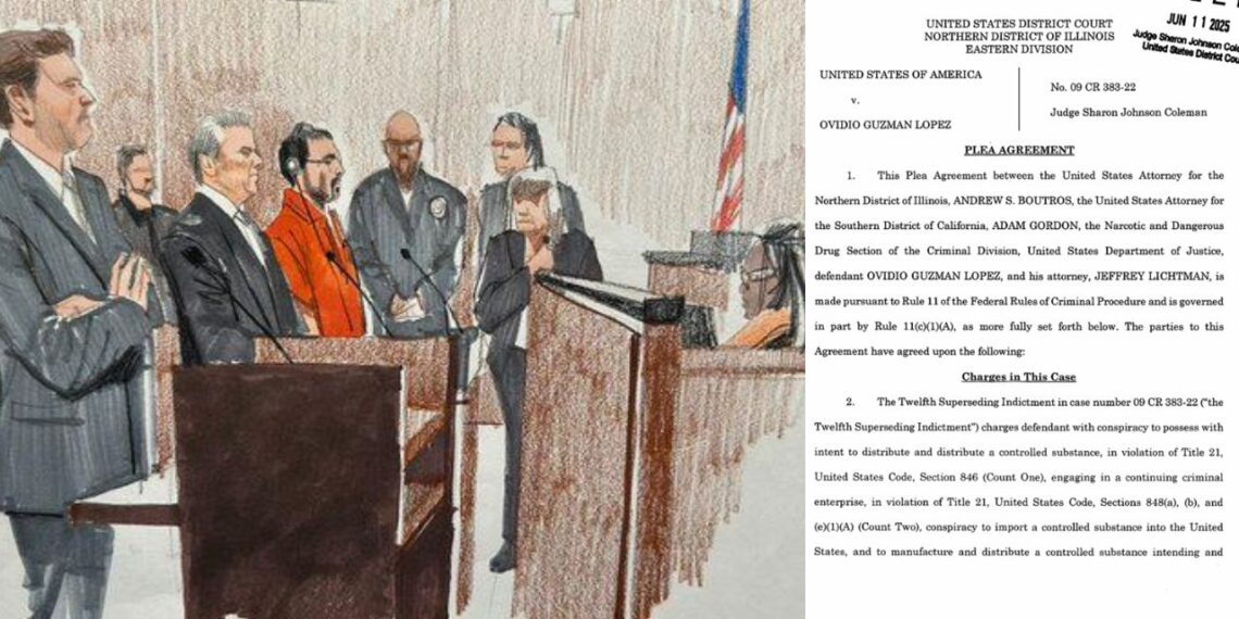 Esto dice el acuerdo de culpabilidad presentado en Chicago en caso de Ovidio Guzmán