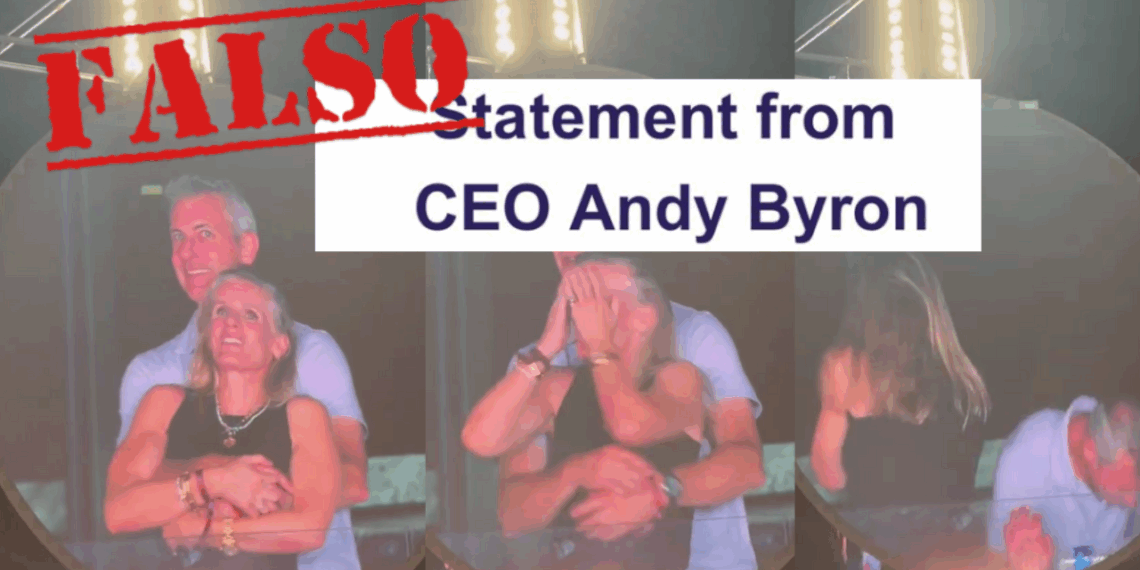 Circula falso comunicado de Andy Byron, el CEO infiel que fue expuesto en concierto de Coldplay