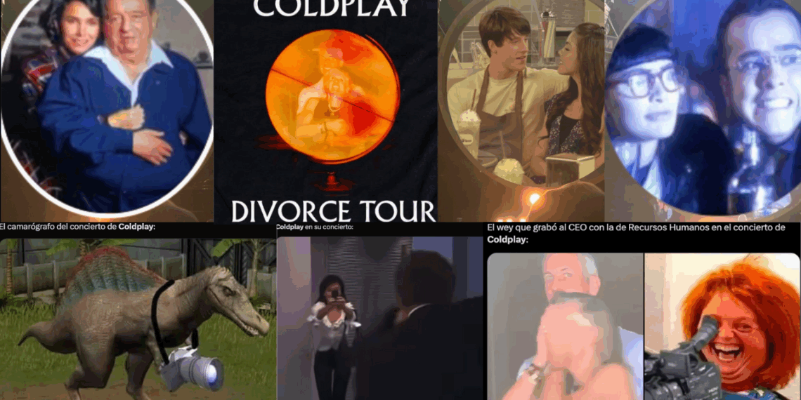Conoce los mejores memes del caso de infidelidad en concierto de Coldplay.