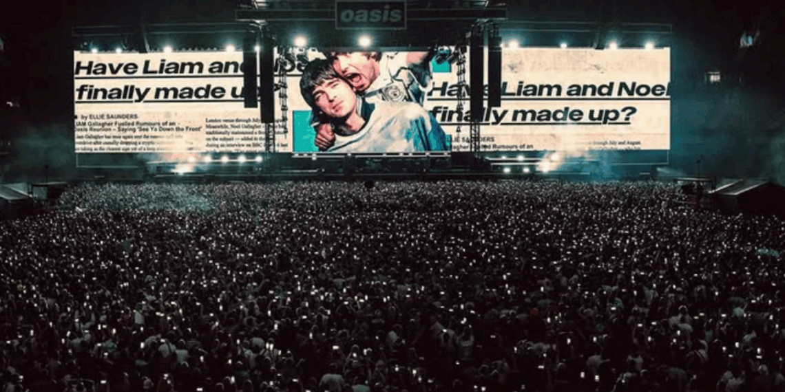 Oasis estrena “Slide Away”, grabada en su concierto de regreso en Cardiff