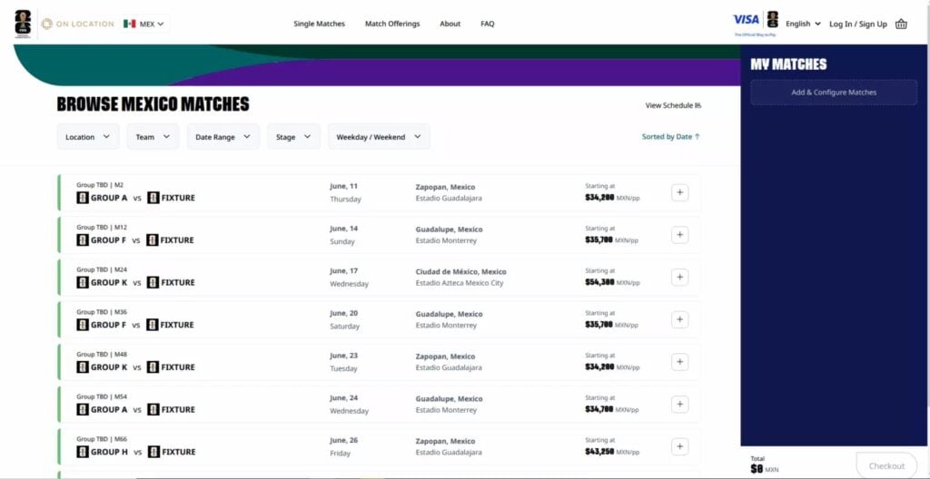 Precios del Mundial 2026