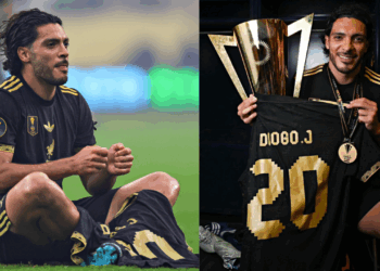 La dedicatoria del gol de Raúl Jiménez a Diogo Jota.