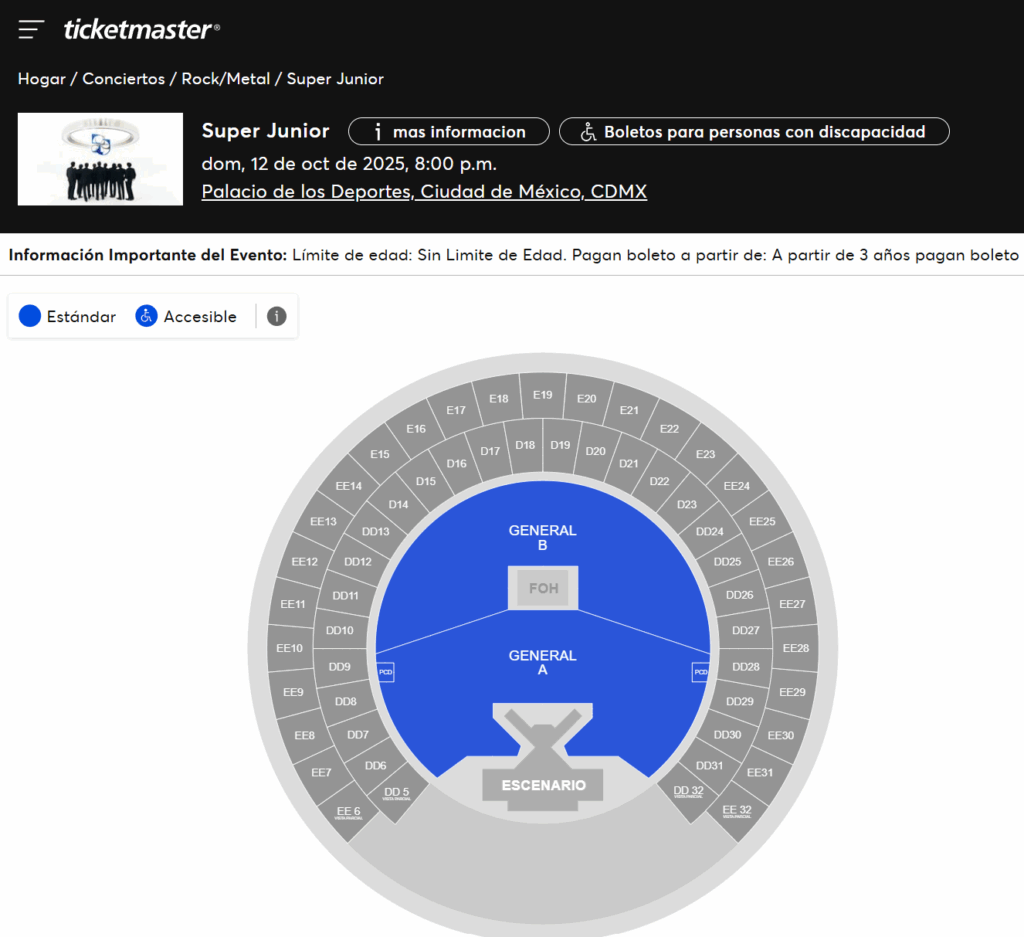 Venta Super Junior en CDMX.