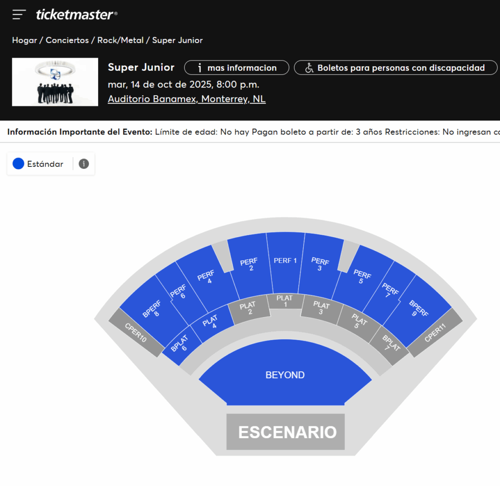 Venta Super Junior Monterrey.