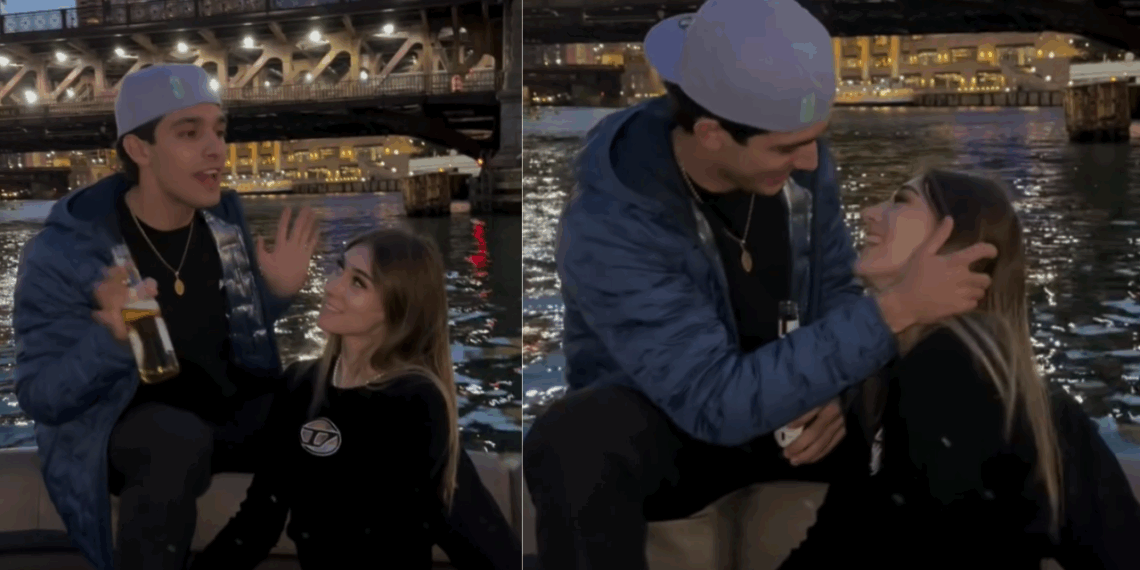 Tatiana Flores y Leonardo Leal presumen su noviazgo en Chicago.