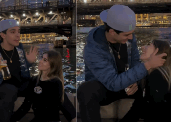 Tatiana Flores y Leonardo Leal presumen su noviazgo en Chicago.