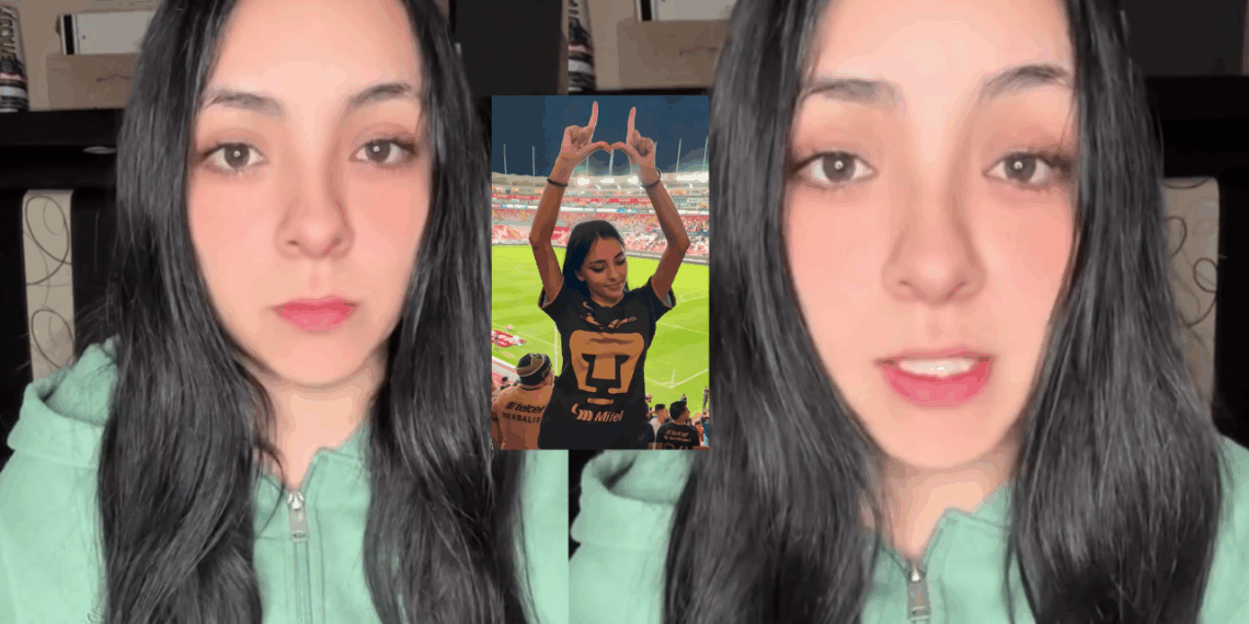 Yare Ramos, la influencer seguidora de Pumas, denuncia en sus redes sociales agresión física en el estadio.