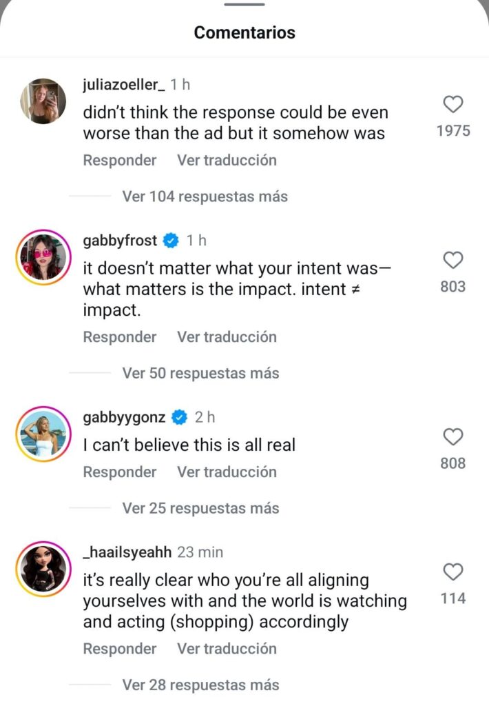 Internautas critican la respuesta de American Eagle