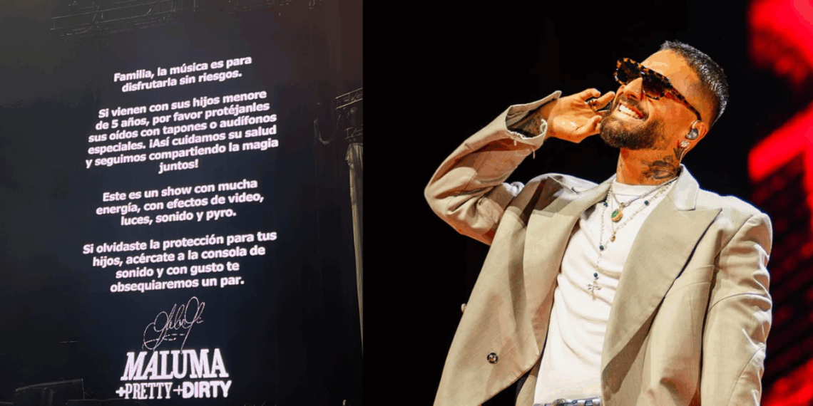 Maluma reanuda shows con protección para menores, lleva tapones de oídos en la Arena Monterrey tras polémica