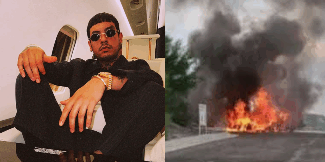 Camioneta de Natanael Cano se incendió, pero no hubo heridos