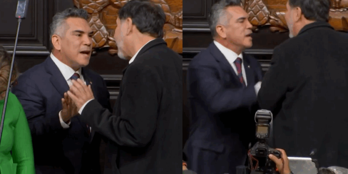 Se agarran a golpes en el Senado de la República Alejandro “Alito” Moreno y Gerardo Fernández Noroña