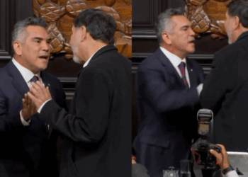 Se agarran a golpes en el Senado de la República Alejandro “Alito” Moreno y Gerardo Fernández Noroña