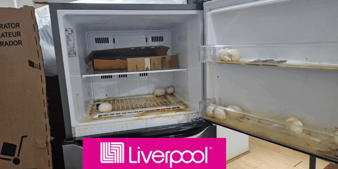 Cliente de Liverpool recibe refrigerador con huevos podridos.