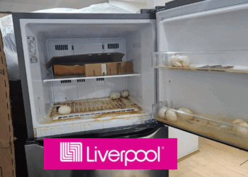 Cliente de Liverpool recibe refrigerador con huevos podridos.