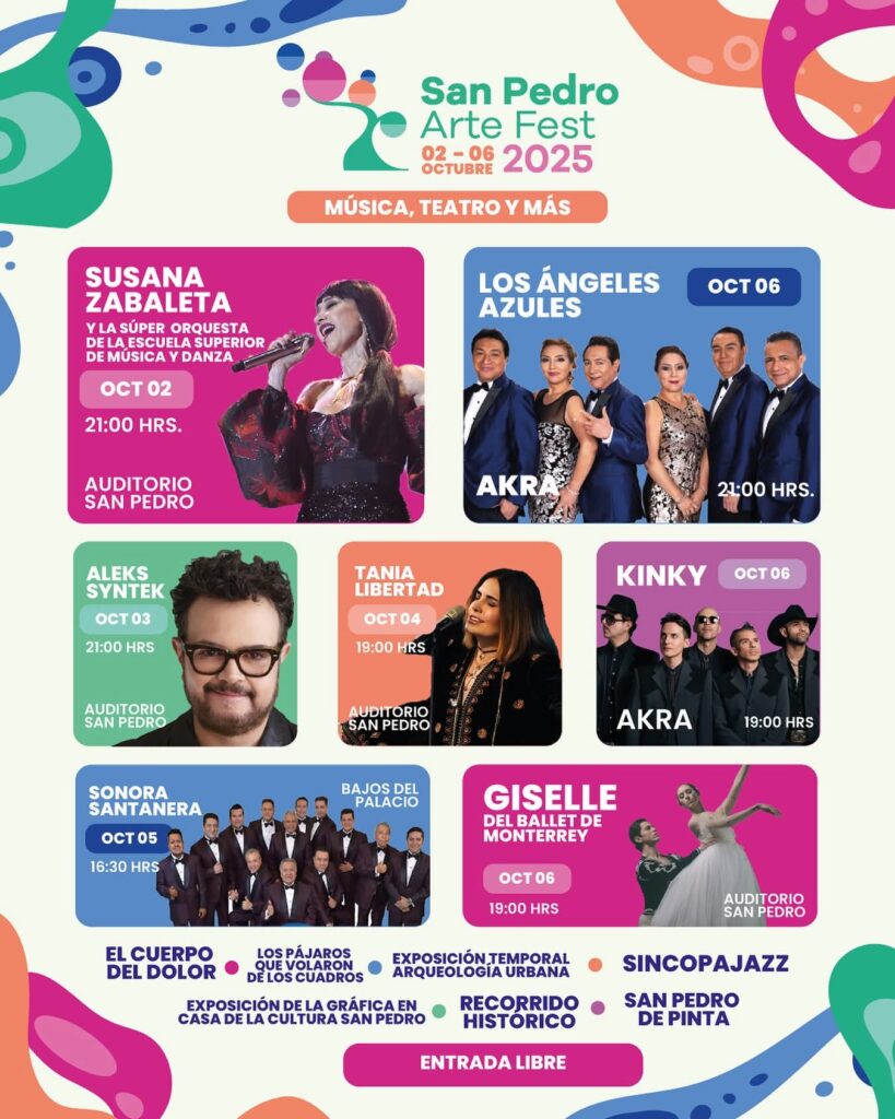 Cartelera San Pedro Arte Fest 2025.