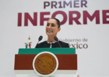 Claudia Sheinbaum durante su primer informe de Gobierno.