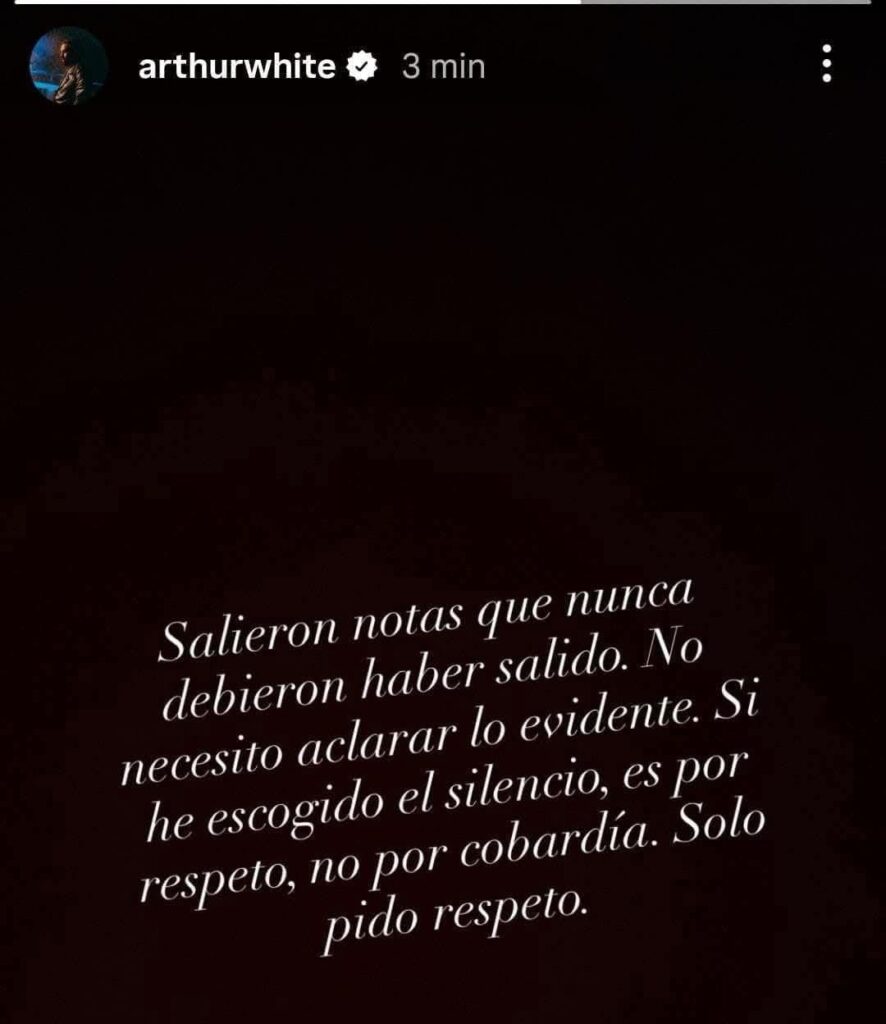 Comunicado de Arthur White, ex integrante de PXNDX