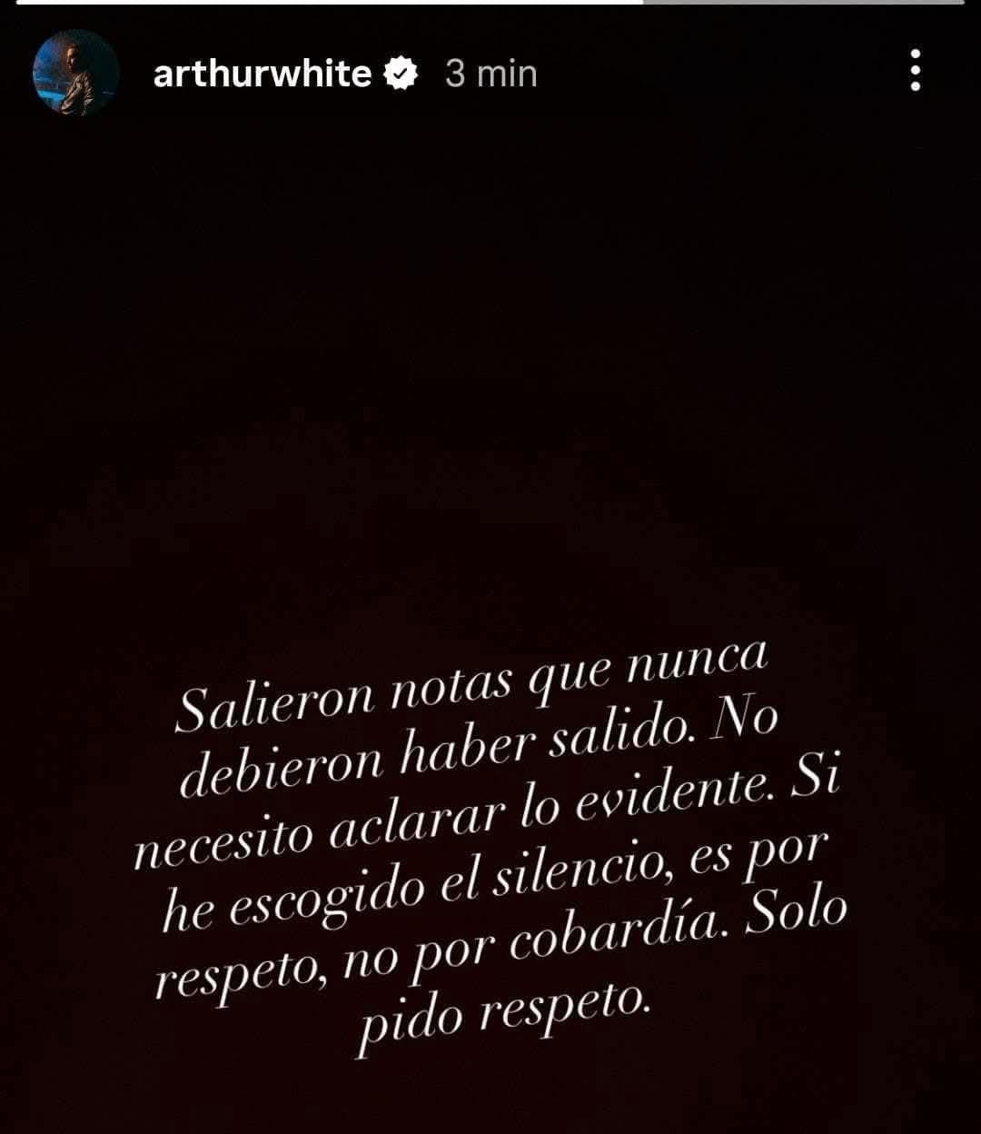Comunicado de Arthur White, ex integrante de PXNDX