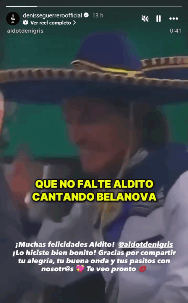 Denisse Guerrero felicita a Aldo De Nigris 