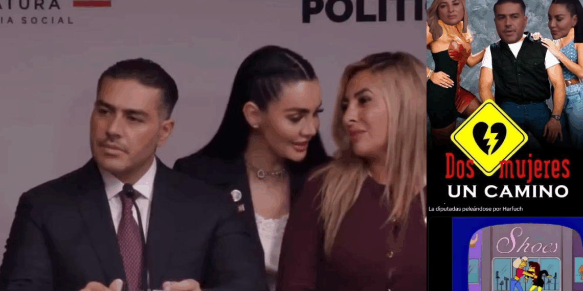 Las redes se llenan de memes por la “pelea” de diputadas de Morena para estar junto a Omar García Harfuch