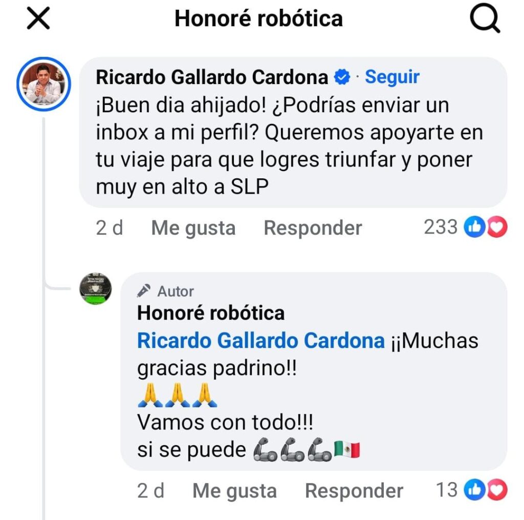 Gobernador de San Luis apoyará a Honoré