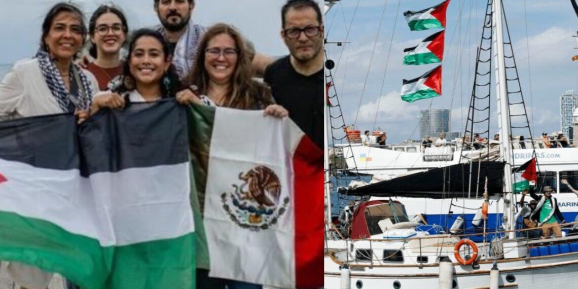 Flotilla Global Sumed mexicanos que viajan en la misión humanitaria a Gaza.
