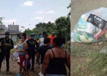 CJNG reparte despensas a damnificados en Veracruz