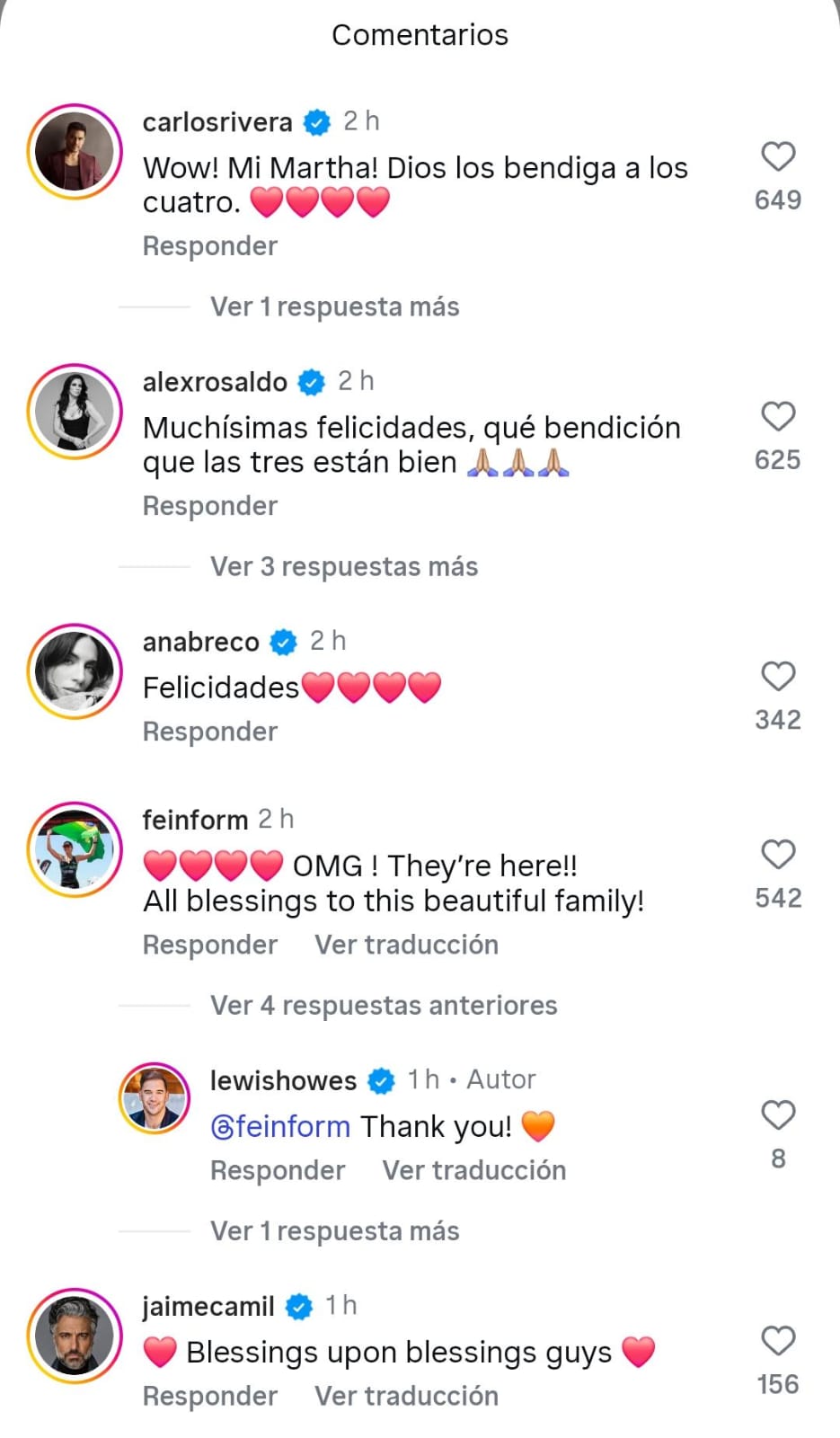 Celebridades festejan el nacimiento de las hijas de Martha Higareda deseando buenos deseos a la familia.