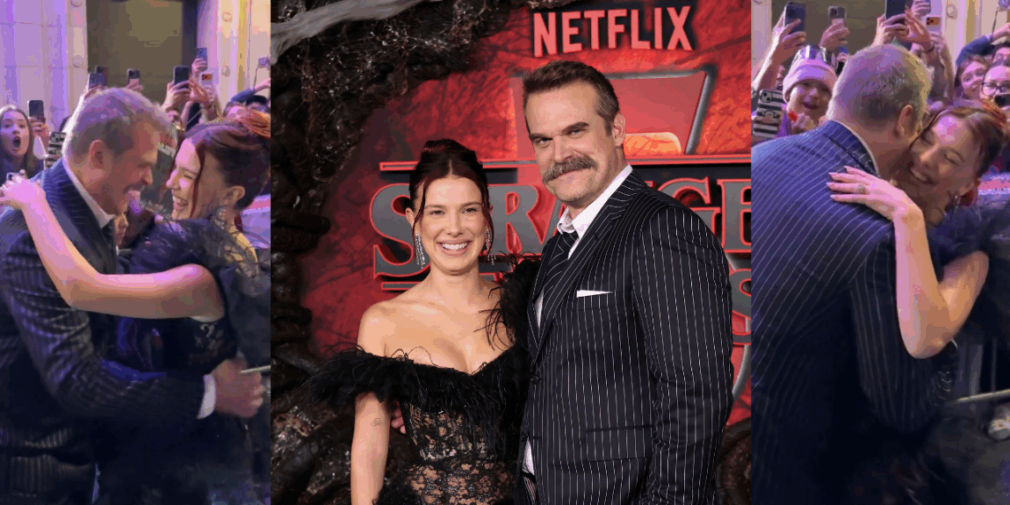 Millie Bobby Brown y David Harbour juntos en alfombra roja de Stranger Things 5 tras rumores de supuesta demanda
