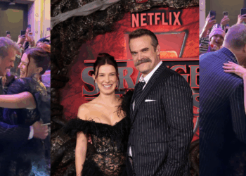 Millie Bobby Brown y David Harbour juntos en alfombra roja de Stranger Things 5 tras rumores de supuesta demanda
