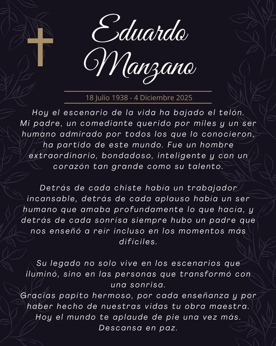Muere Eduardo Manzano "El Polivoz"