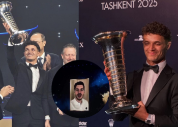 Lando Norris celebra su gran noche en la gala de la FIA; Verstappen no asiste a la ceremonia