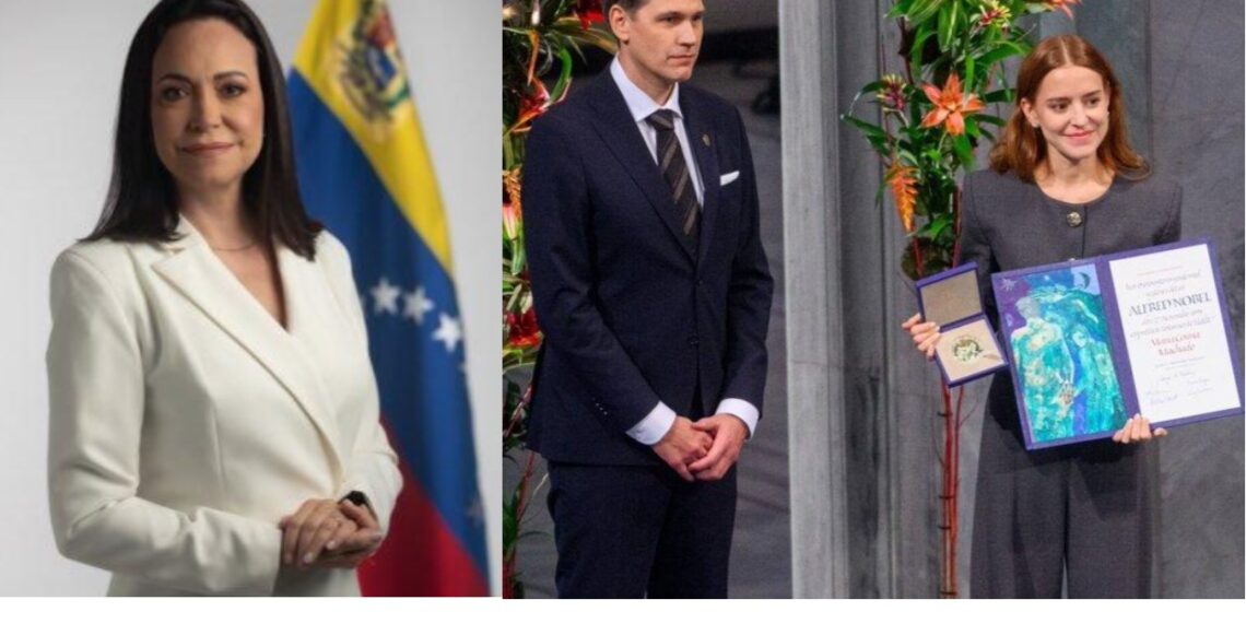 Hija de María Corina Machado recibe Premio Nobel de la Paz