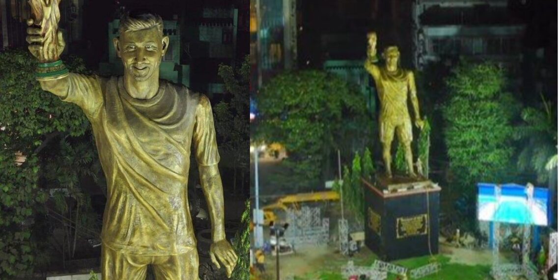 Estatua de Messi en la India