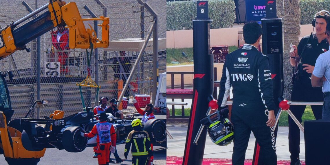 Checo Pérez sufre su primer incidente en las pruebas de pretemporada en Bahréin