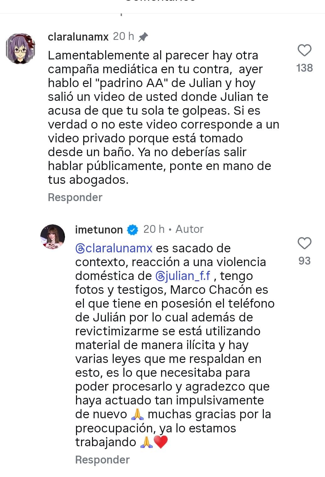 Imelda Tuñón afirmó haber sido víctima de violencia doméstica