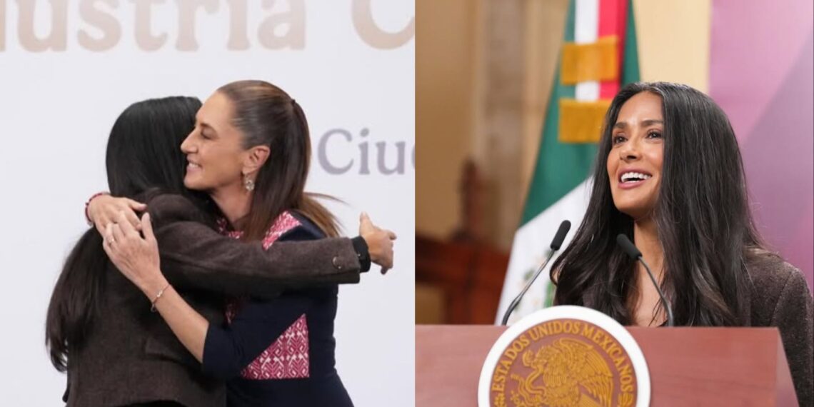 Claudia Sheinbaum agradece el reconocimiento de Salma Hayek a los incentivos al cine… la actriz desata críticas