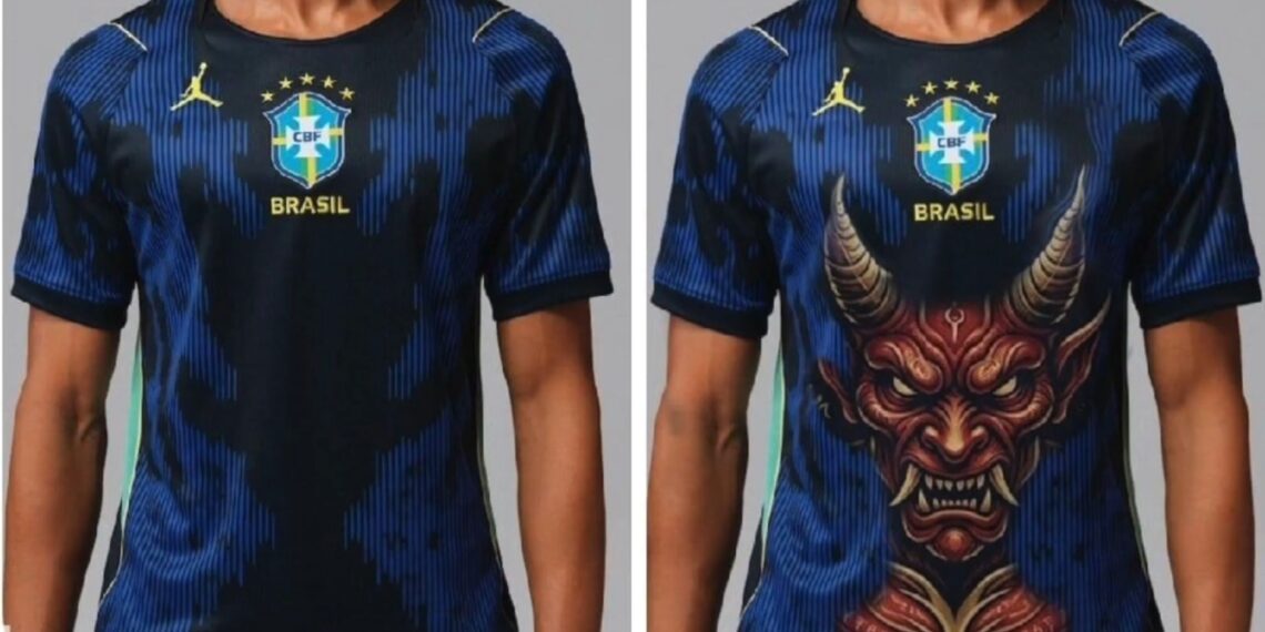 Polémica por el “jersey azul” de Brasil: usuarios aseguran ver una figura del diablo en el diseño