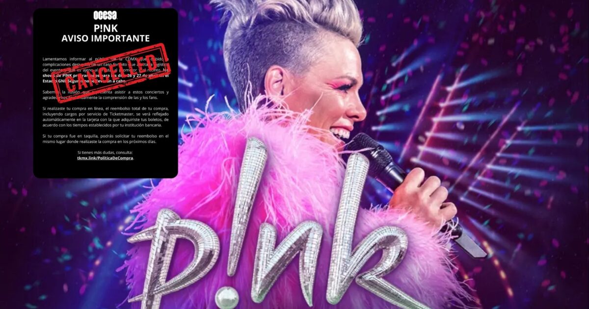 Pink Cancels Pink cancela sus conciertos en México, conoce las razones - RexNews