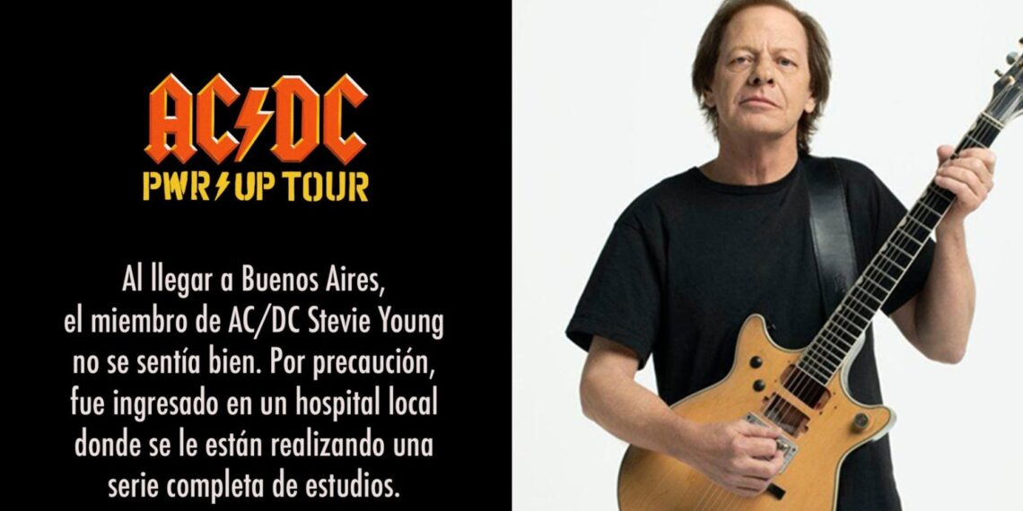 Hospitalizan a Stevie Young en Buenos Aires y encienden las alertas entre fans de AC/DC