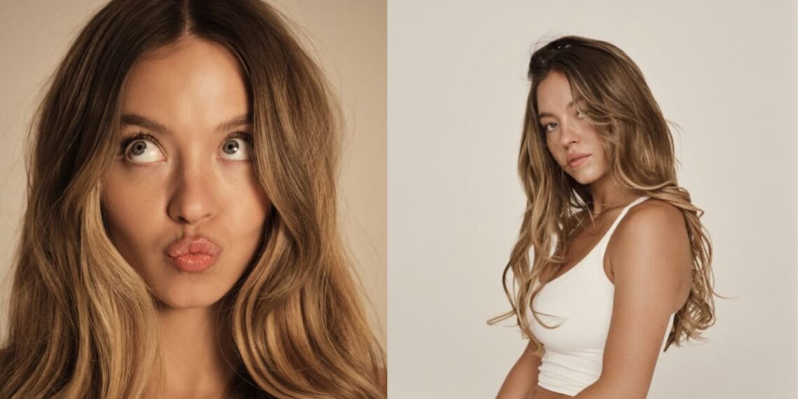 Sydney Sweeney se vuelve viral al probarse su propia línea de ropa SYRN