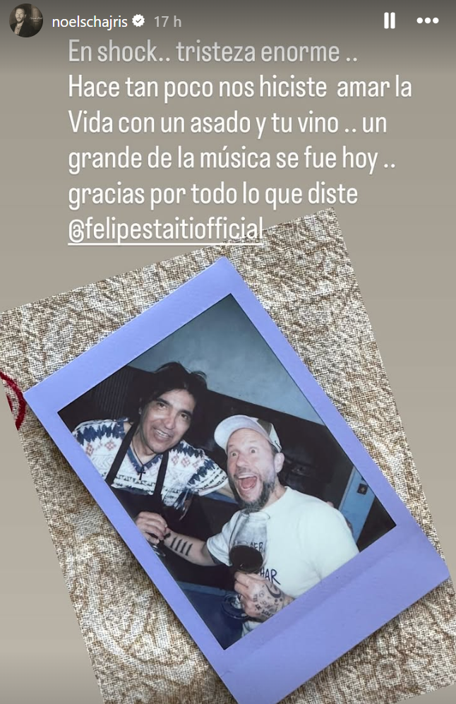 Noel Schajris se despide de Felipe Staiti